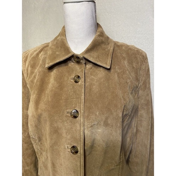 I.E. Relaxed Tan Women's Vintage Leather Jacket Size Large - Picture 16 of 16
